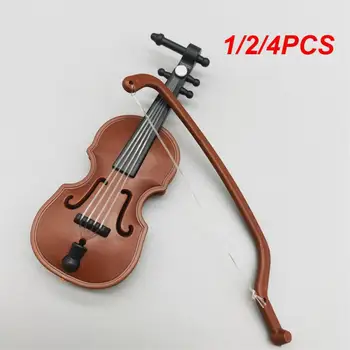 1/2/4PCS Mini Madeira Instrumento Musical Marrom Simulação Violino Decorativos Home Fácil Armazenamento de Boa aparência a Decoração da Casa do Artesanato