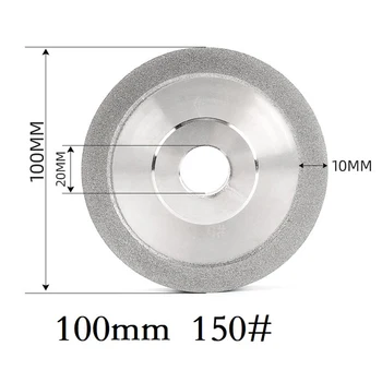 100/125/150mm de Diamante Moendo Roda Moinho Círculo Afiador de Disco de 150 A 200 Grãos Para o Aço de Tungstênio Fresamento com Ferramenta de corte