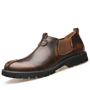 2020 Outono, Início do Inverno Sapatos de Homens Botas de Couro Genuíno Sapatos de Marca de Moda Tornozelo Mens Botas de Couro de Vaca Calçado KA3043