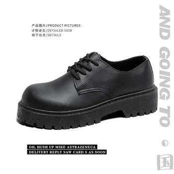 2023 Outono Novos Sapatos masculinos de Couro Macio Macio Inferior Sapatos de Couro para homens Homens Respirável Sapatos de Couro para os Homens Britânicos Vento Sho