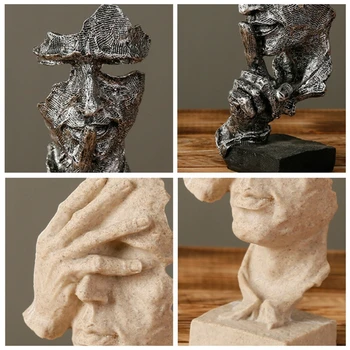 3 Pcs Estátua Resumo Resina De Trabalho Ornamentos Escultura Em Miniatura Bonecos