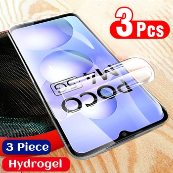 3 pcs hidrogel filme para Xiaomi Poco M4 5G Protetor de Tela de Capa Mole para Xiaomi Poco M4 5G PocoM45G Película Protetora