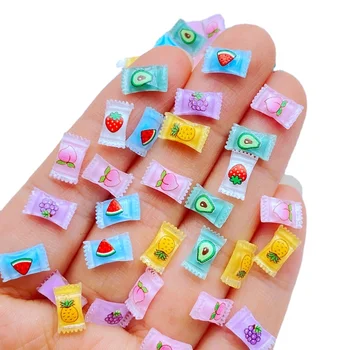 50pcs Nova Resina Cute Cute Mini Doces Plana da Pedra Applique Figuras de DIY Casamento Scrapbook Manicure Acessórios