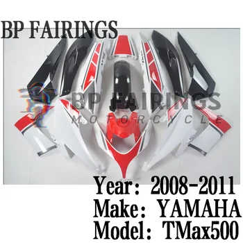 ABS Motocicleta completa carenagens kit de ajuste Para o TMAX500 XP500 TMAX T-MAX 500 2008 2009 2010 2011 Carenagem integral kits de conjunto Branco Vermelho