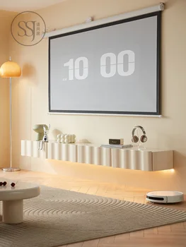 Armário de TV francês de suspensão de sólidos de madeira armário de TV mesa de café combinação é moderno e simples
