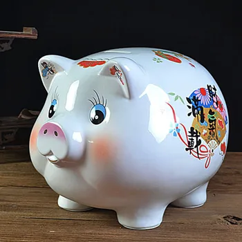 Artesanato, Artes, decoração do Genuíno de porco não só para o pote de dinheiro mealheiro feliz desejo de ganhar dinheiro super