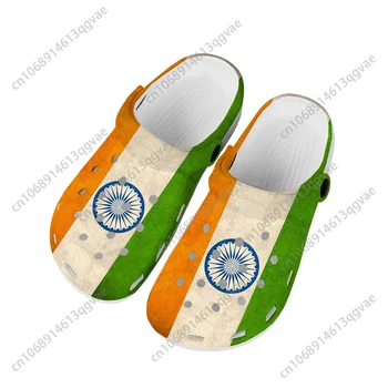 Bandeira Da Índia Casa Entope Personalizado Água Mens Sapatos De Mulher Adolescente Índia Sapato Jardim Entupir Respirável Praia Buraco Chinelos De Quarto