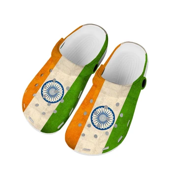 Bandeira Da Índia Casa Entope Personalizado Água Mens Sapatos De Mulher Adolescente Índia Sapato Jardim Entupir Respirável Praia Buraco Chinelos De Quarto