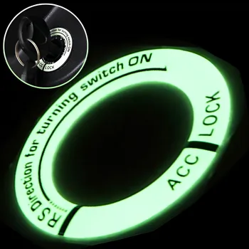 Carro luminoso Interruptor de Ignição chaveiro Adesivos Carro Moto 3D Decalque Decoração Anel de Chave Fluorescente Círculo Auto Adesivo Decoração