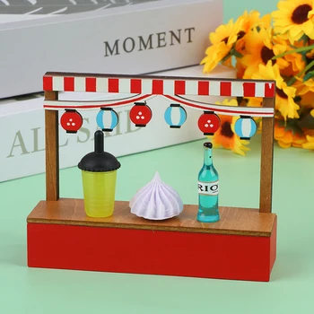 Casa de bonecas Miniture Simulação de Verão caminhão de sorvete de Móveis de Decoração, Acessórios Modelo de Brincar de faz de conta Brinquedos de Presente