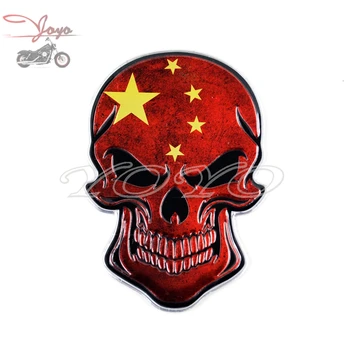 China Bandeira de Caveira do emblema Adesivo de Metal Adesivos Para Carro, Motocicleta Honda Yamaha Suzuki Kawasaki Touring da Harley Electra Glide