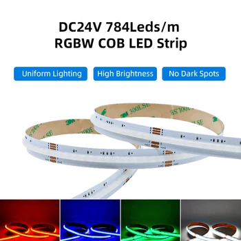 COB LED RGBW Luz de Tira 5pin 12mm DC24V 784Leds/m Flexível FOB 4 em 1 RGBWW de Alta Densidade RA90 Linear de Dimmable do DIODO emissor de Fita 5M