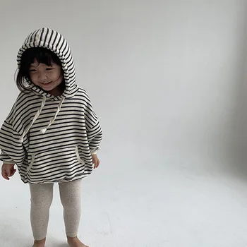 Crianças Primavera, Outono Camisola Ins Nova coreano para Crianças, Roupas Versáteis de Ocidental-estilo Listrado Jaquetas de Bebê para Meninos Meninas rapazes raparigas