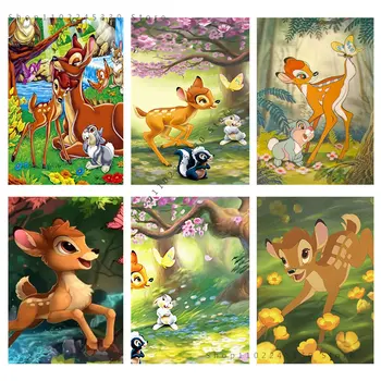 Disney Fawn Bambi E Outros Animais Dos Desenhos Animados De Impressão De Cartaz Tela De Pintura De Parede De Arte, Imagem, Decoração De Sala De Estar Decoração Home
