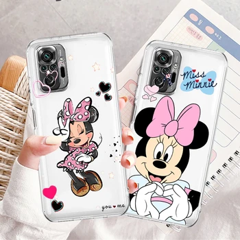 Dos desenhos animados de Disney do Rato de Minnie Para Xiaomi Redmi Nota 12R 12 12 Turbo 11 11T 11 10 10 9 8 Pro Plus 5G Transparente da caixa do Telefone