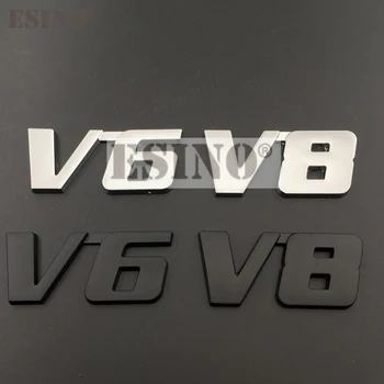Estilo carro 3D V6 V8 Carro Liga de Metal RearTrunk Fender Adesivo Emblema do Corpo Bagageira Displaceme Emblema Para a Toyota Highlander