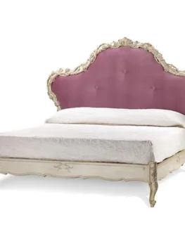 Estilo europeu de madeira maciça cama de casal de mestre em tecido estofado, cama de 1,8 m 2m de casamento de luxo cama de princesa bed