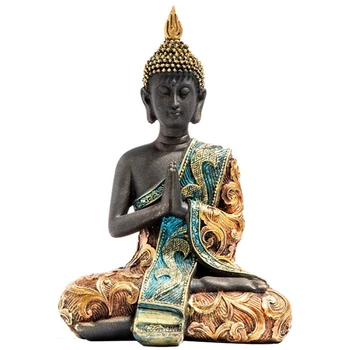 Estátua De Buda Tailândia Escultura De Resina Artesanal Budismo Hindu Feng Shui Estatueta De Meditação De Decoração De Casa De Ornamento