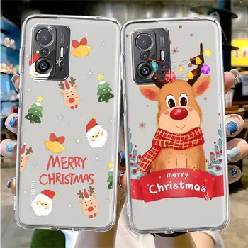Feliz Natal Feliz Ano Novo Caso de Telefone Xiaomi Mi 11 Lite Ultra 13 11X 9T Nota 10 Lite 12X 10T 5G 12 11T 12T Tampa