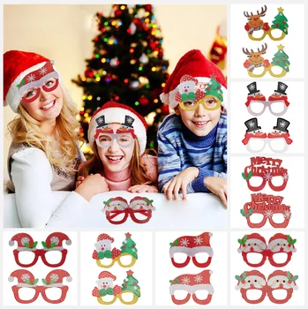Festa de natal Óculos de DIY Diamante Pintura Óculos de Papai Noel do Boneco de neve, Rena de Natal Decoração de Óculos Prop Presentes Crianças