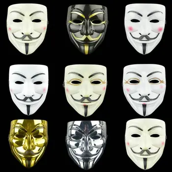 Filme Cosplay V de Vingança Máscara Hacker Anonymous Guy Fawkes Halloween Festa de Natal de Presente para Filhos Adultos Temático de Cinema Máscara