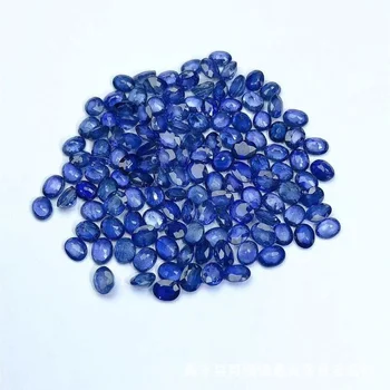 Forma redonda 5A Qualidade natural Sintético Azul safira Pedras naturais Para DIY Definição de Jóias