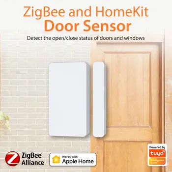 HomeKit e ZigBee Sensor de Porta Magnético Sensor de Contato da Porta para a Home do Alarme de Tuya Vida Inteligente wi-Fi Automático, Porta Deslizante do Sensor