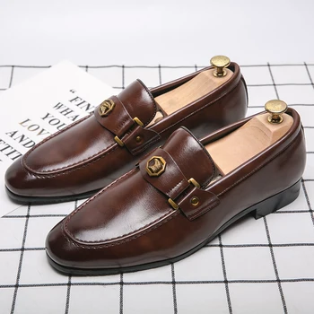 Homens de Alta Qualidade Sapatos Oxford 2022 novo Estilo Britânico slip-on sapatos confortáveis homens casuais sapatos de couro Mocasines Hombre