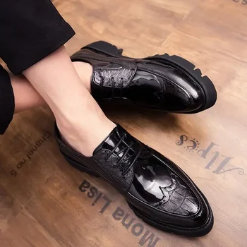 Homens de Baixo-Superior 2023 Novos Sapatos High-End Homens, masculina Casual Sapatos de Couro Britânico de Couro Macio Sapatos masculinos Outono