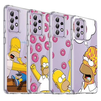 Homer Simpson Transparente Para Samsung Galaxy A01 A11 A12 A22 A21S A31 A41 A42 A51 A71 A32 A52 A72 A52S Caso de Telefone