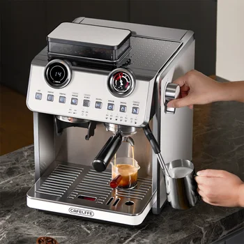 Houselin Máquina de café Espresso com Moedor, 20 Barra de Super-Automáticas de café Expresso, Máquinas de café Expresso & Cappuccina & Latte