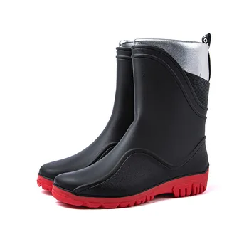 Inverno Quente Botas de Homens d'Água e Sapatos de Meados de Bezerro Rainboots Quentes de Pele de Meia Sapatos 2021 Novo Macho Botas de Neve de Sapatos de Borracha