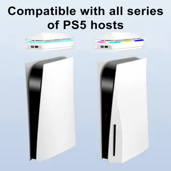 Jogo de Console de Refrigeração Ventilador com LED RGB Luz de Baixo nível de Ruído Ajustável de Alta-Velocidade Portátil Fan Cooler para PS5