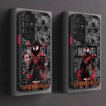 Luxo Caso de Telefone para Redmi 9C 12C A1 10 12 5G A2 K40 Pro 9 9A 10-C 9T Funda Coque Marvel anime de Homem Aranha série Tampa