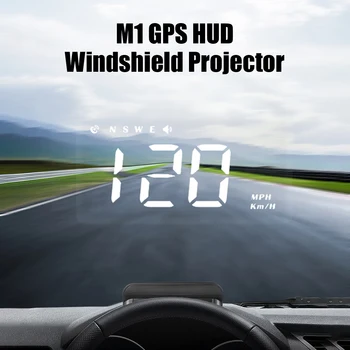 M1 GPS HUD Eletrônico do Carro Acessórios Carro Head Up Display Computador de bordo, pára-brisa, Projetor de excesso de velocidade, Sistema de Alarme Projetor