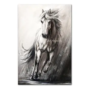 Mintura Pintados à Mão feitos à mão Pintura a Óleo sobre Canva Diferentes Cavalos de Arte de Parede para Sala de estar Animal Imagem a Decoração Home