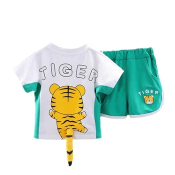 Nova Verão do Bebê Roupas de Meninas Atender Crianças Meninos da Moda de T-Shirt, Shorts 2Pcs/Conjuntos de Fantasia de Criança de Crianças Roupas de Bebê Trainings