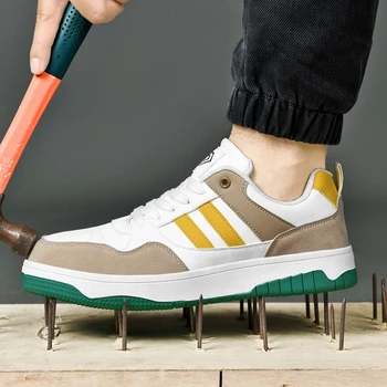Novo Casual Segurança Tênis para Homens Sapatos de Trabalho Leve e Respirável biqueira de Aço Punção de Segurança à Prova de Calçados Unissex antiderrapante botas