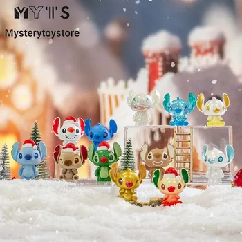 Novo Disney Stitch Natal Definir Série Cega Caixa De Brinquedos Mistério Caixa De Roxo Estatueta De Coleta De Decoração Para A Namorada De Presente De Natal