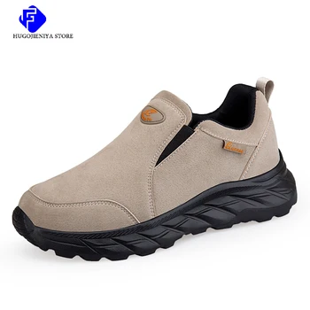 Novos Sapatos para homem Exterior antiderrapante Sapatos de Caminhada Leve e Respirável de Couro Calçado masculino Casual Sapatos para Homens do Tênis