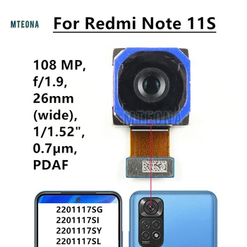 Original Para Xiaomi Redmi Nota 11S Trás Grandes Principal Vista de Trás de Volta o Módulo de Câmera de Cabo Flex Celular 108 MP Substituição