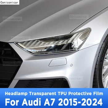 Para a AUDI A7 2015-2024 Exterior do Carro Farol Anti-risco Frente a Lâmpada de TPU Transparente Película Protetora Acessórios Adesivo