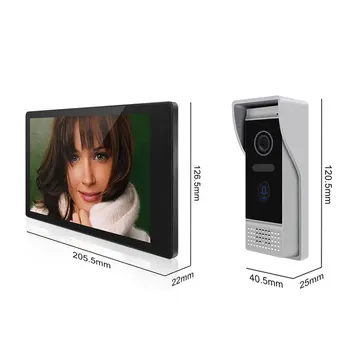 Polegadas sem Fio wi-Fi Smart Home Vídeo kit de Porta com Sistema de Intercomunicação com 1080p, à prova de chuva Campainha Câmara
