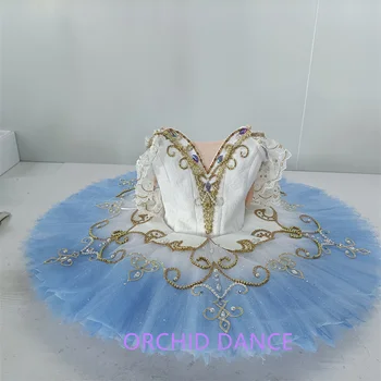 Profissional De Alta Qualidade 12 Camadas De Tamanho Personalizado Crianças Meninas Mulheres A Fase Adulta Desgaste De Desempenho Ombre Azul Ballet Tutu Fantasias