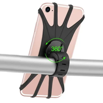 Silicone Titular do Telefone de Bicicleta da Motocicleta para o IPhone 12 11 pro max 7 8 plus X Xr Xs Móvel de Telefone de Suporte de Bicicleta GPS Clip de Montagem Rápida