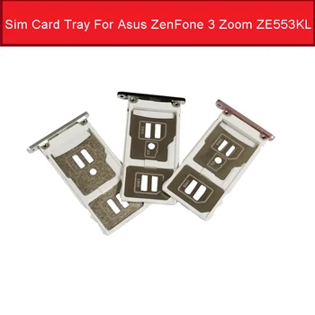 Slot para Cartão SIM Soquete Titular Para Asus ZenFone 3 Zoom ZE553KL Sim Cartão SD Bandeja do Leitor Adaptador de Substituição de Peças de Reparo
