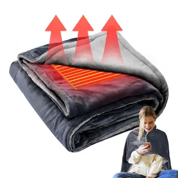 USB aquecimento Jogar cobertor 100x70cm 5V de baixa tensão xale Aquecida cobertor Portátil Ajustável em 3 Níveis de Temperatura Poncho Envoltório