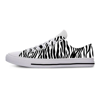 Verão, Estampa De Zebra Stripe Bonito Engraçado Sapatos Casuais Baixa De Última Conselho Tênis Leve E Respirável Feminino Masculino Feminino Tênis