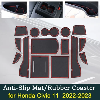 Anti-Derrapante Sujo de Poeira Portão de Tapetes Copa do Groove Almofadas para Honda Civic 11 de Geração de 2022 2023 Slot Buraco Pad Estilo Carro Acessórios para Gadgets